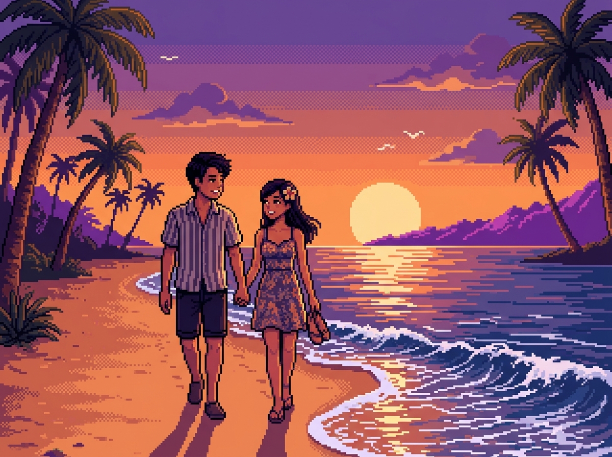 Stage 1: Golden Sunset Beach Walk